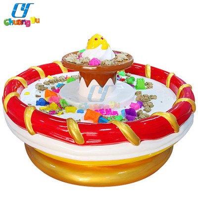 Outdoor Amusement Park Fiberglass Toy Cake Sand Table Kids Puzzle Game Sand Table